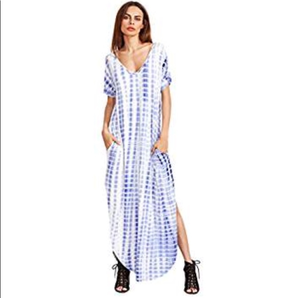 💙SHORT SLEEVE TIE DIE MAXI💙